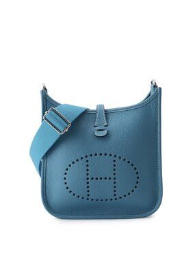 Hermes Shoulder Bag Evelyne 3 23 New Blue Jean Silver Taurillon Clemence